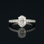 The Grace Band – Oval-Cut Lab Grown Diamond Ring in 14k Pavé Setting