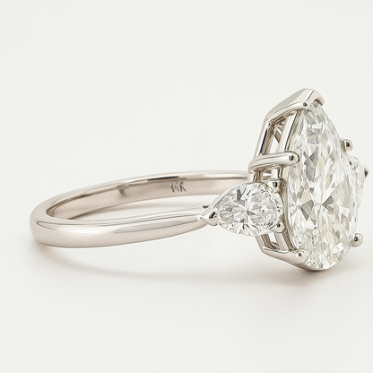 The Regal Teardrop – 2 Carat Pear-Cut Lab Grown Diamond Ring in 14k Gold