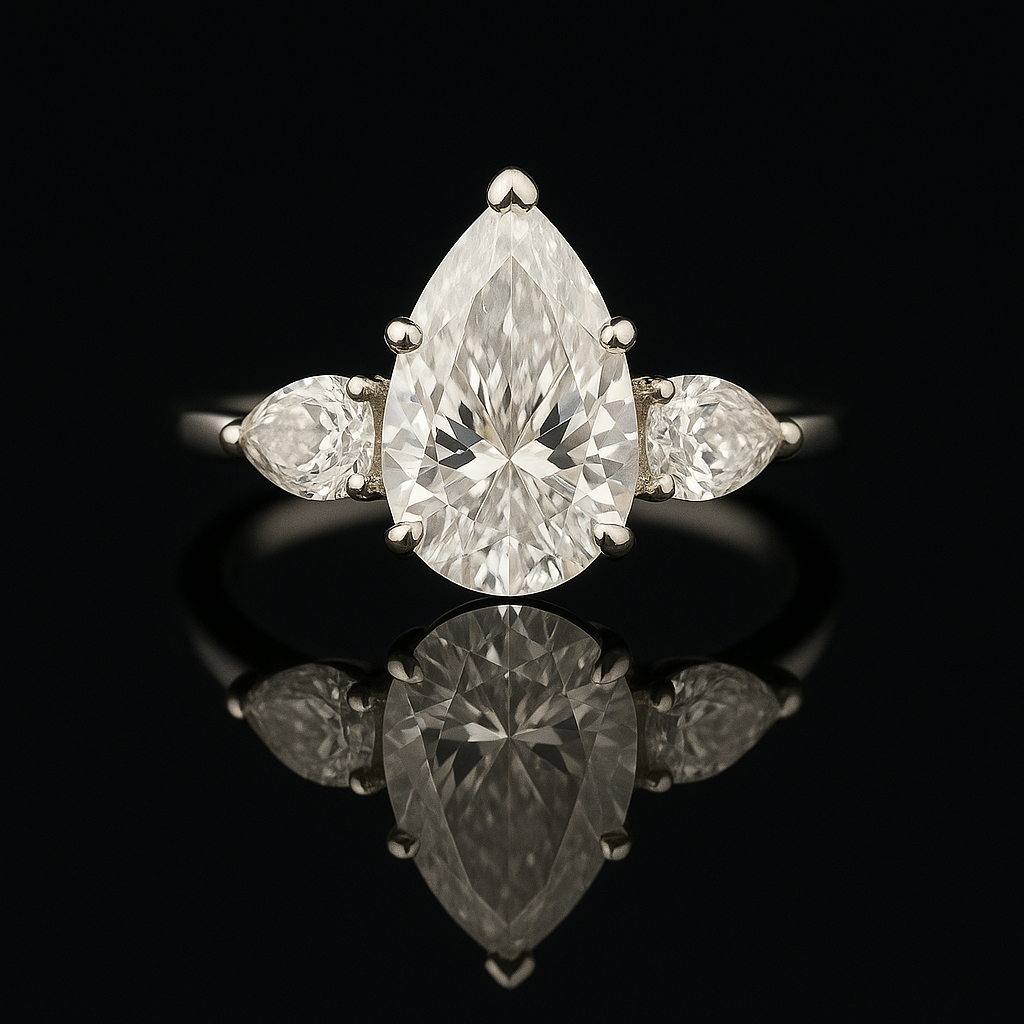 The Regal Teardrop – 2 Carat Pear-Cut Lab Grown Diamond Ring in 14k Gold