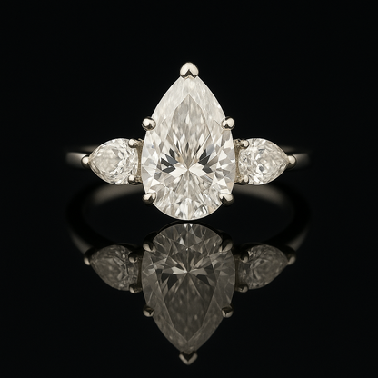 The Regal Teardrop – 2 Carat Pear-Cut Lab Grown Diamond Ring in 14k Gold