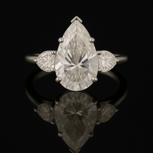 The Regal Teardrop – 2 Carat Pear-Cut Lab Grown Diamond Ring in 14k Gold