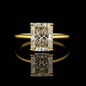 Radiant-Cut Moissanite Engagement Ring in Yellow Gold – D Color, VVS1 Clarity