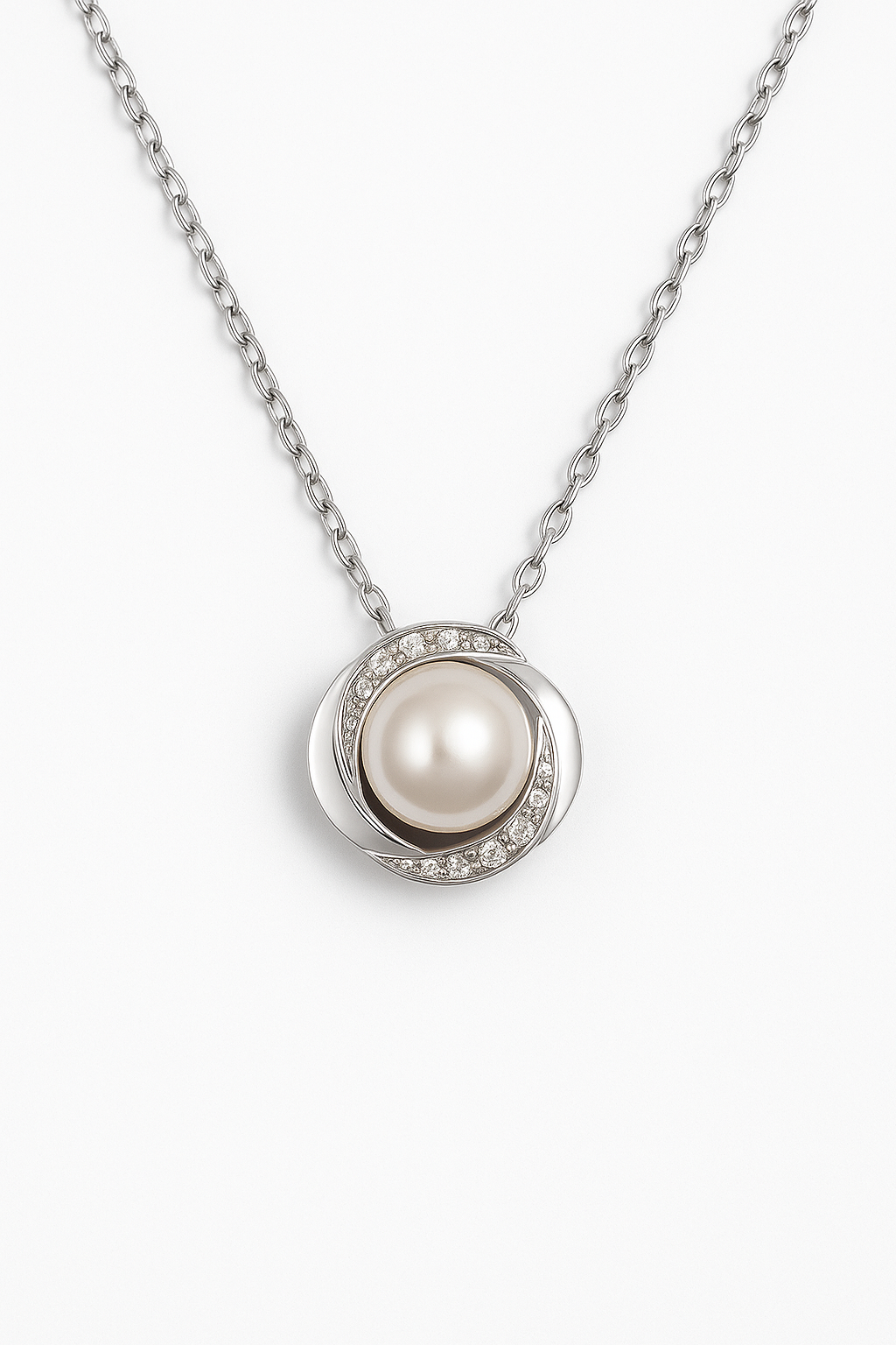 Pearl Orbit Silver Necklace
