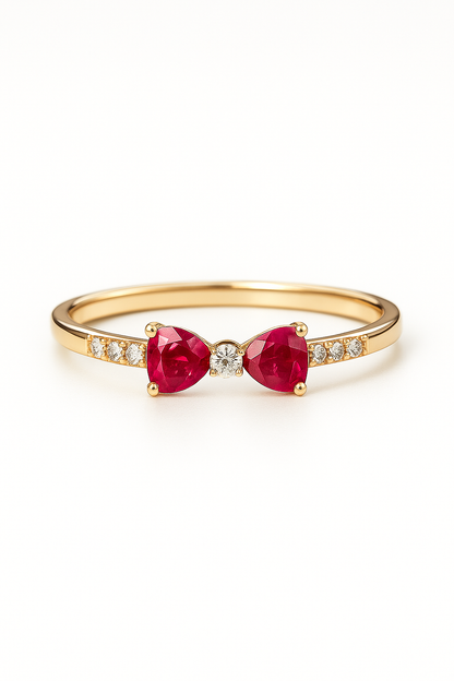 Golden Cross Diamond Ring