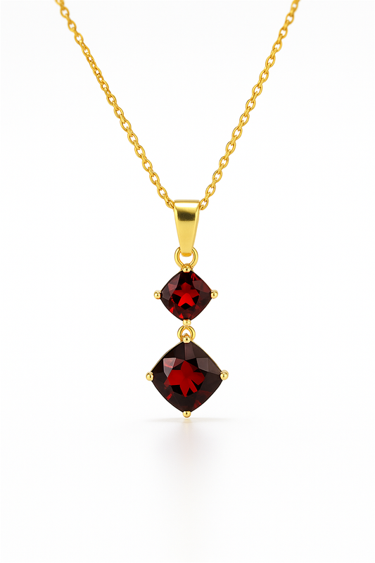 Double Ruby Drop Pendant