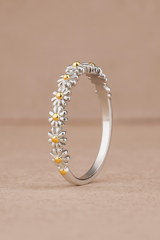  Silver Daisy Flower Ring